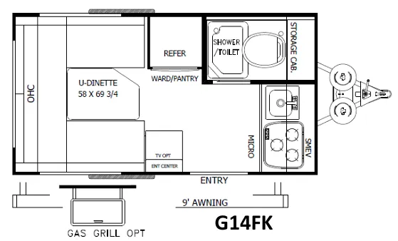 Forest River Rockwood Geo Pro G14FK floor plan