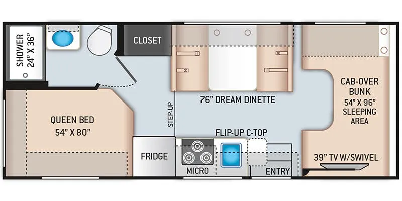 Thor Motor Coach Daybreak 22GO floor plan