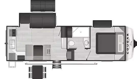 2024 Keystone Cougar Half-Ton 23MLE - Floor plan