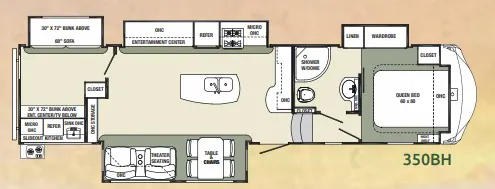 2016 Palomino Columbus 350BH — Floor plan