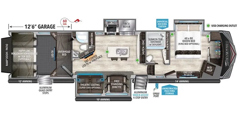 2018 Grand Design Momentum 397TH - Floor plan