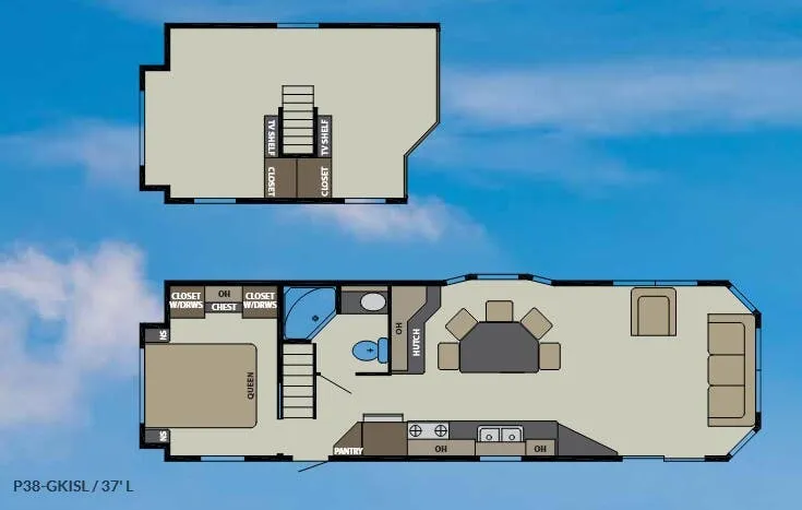 Canterbury RV Parkvue P38-GKISL floor plan