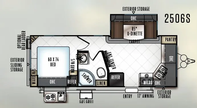 Forest River Rockwood Mini Lite 2506S floor plan