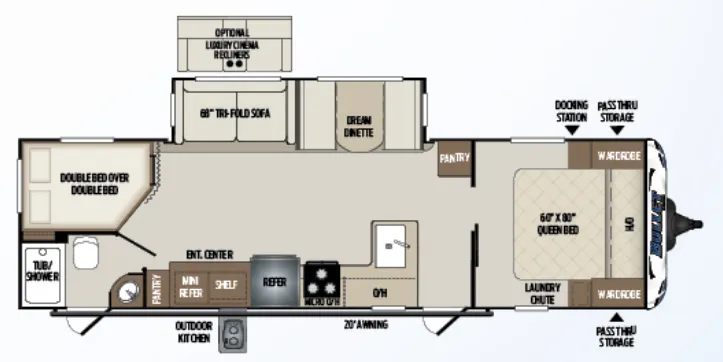 Keystone Bullet 290BHS floor plan