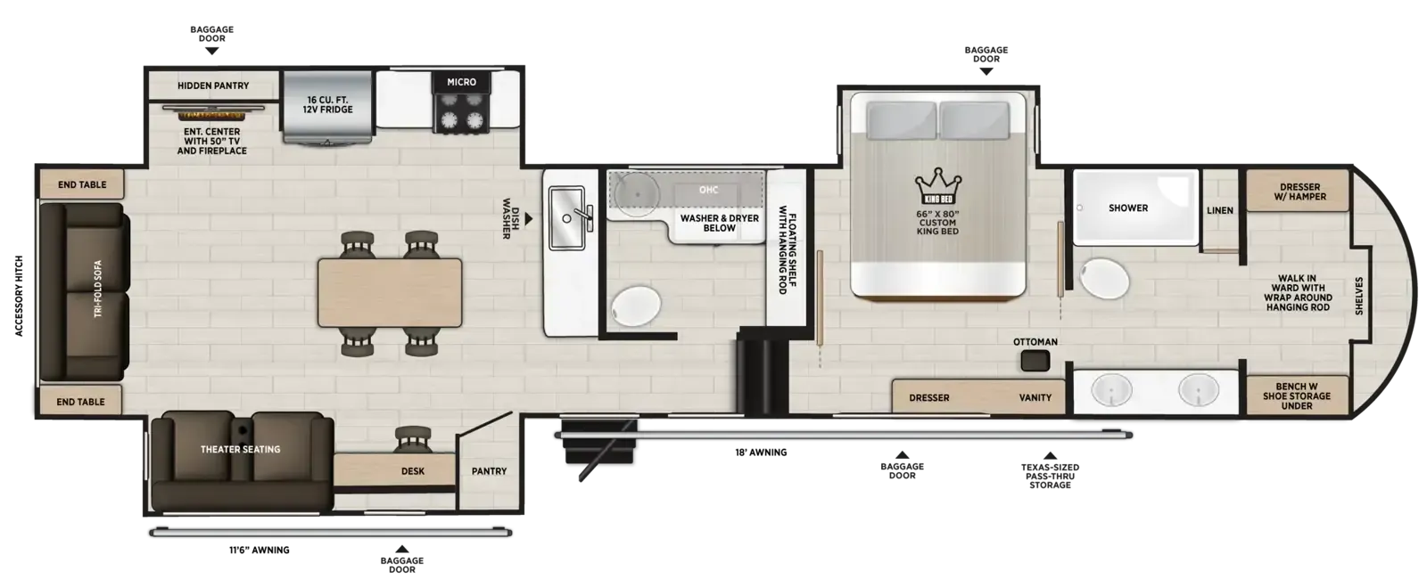 Forest River Salem Hemisphere 380WDR floor plan