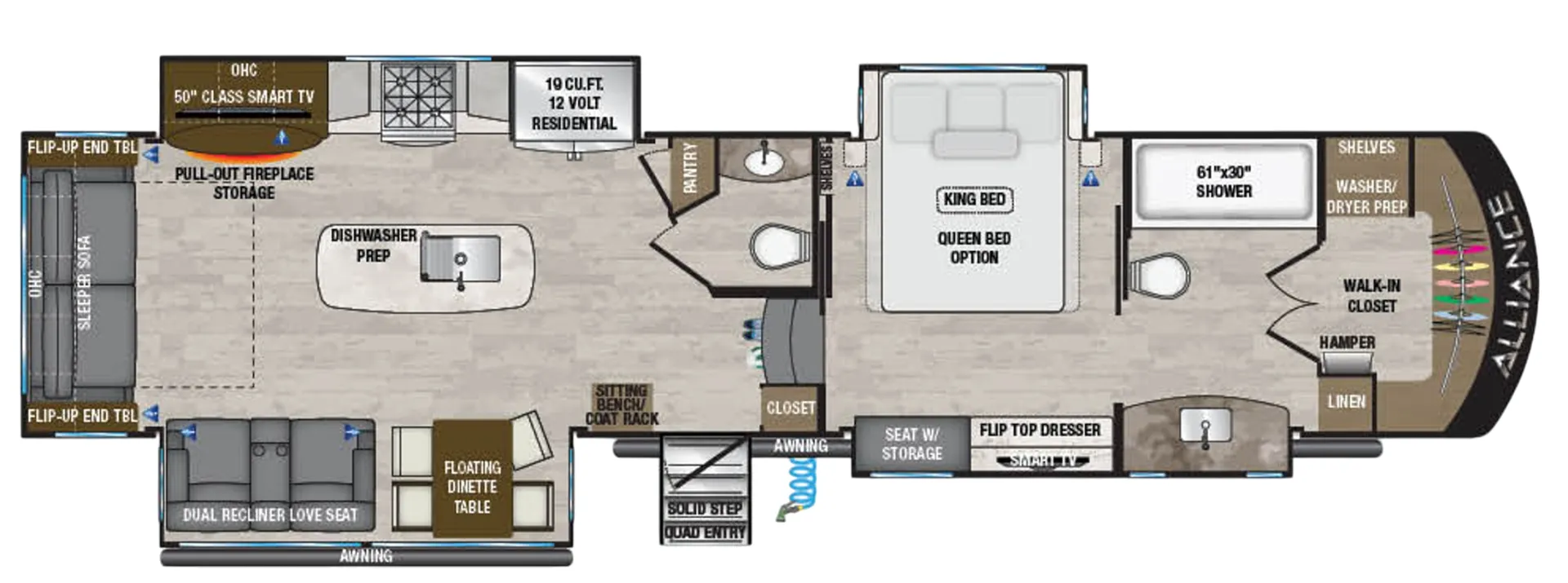 Alliance RV Paradigm 370FB floor plan