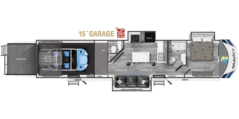 Heartland Gravity GR 3950 floor plan