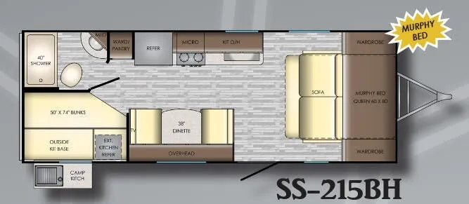 CrossRoads Sunset Trail Super Lite 215BH floor plan