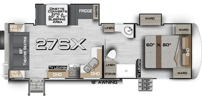 2024 Northwood Arctic Fox Edge 27SX - Floor plan