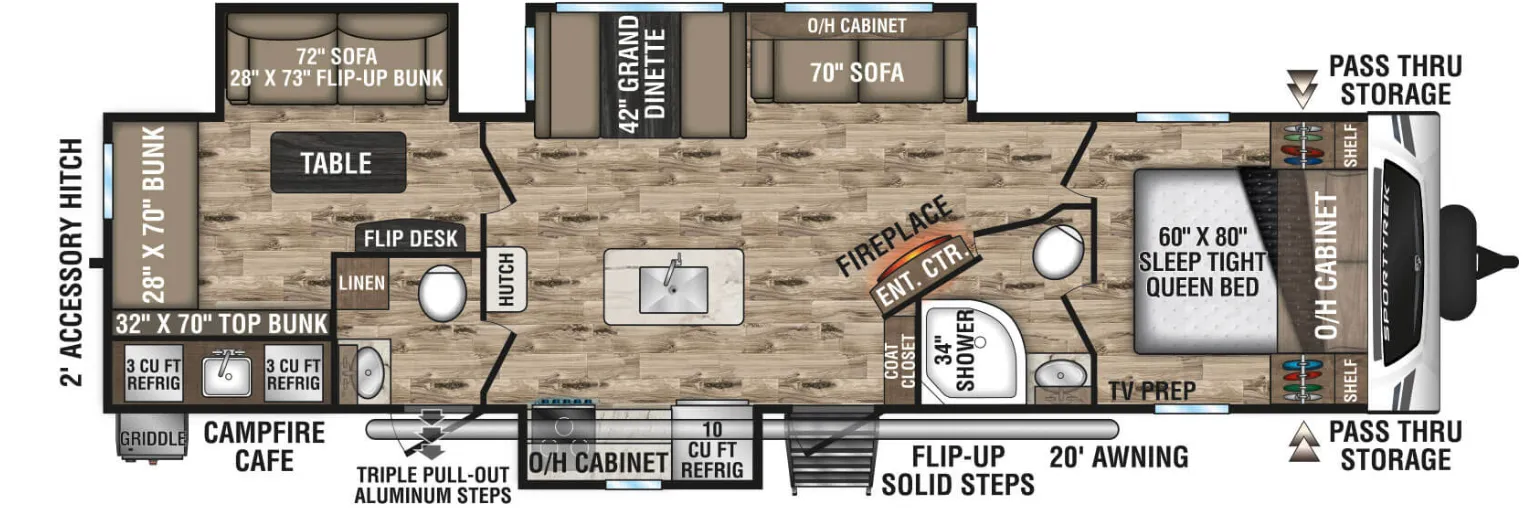 2024 VENTURE RV SPORTTREK 333VIK - Floor plan