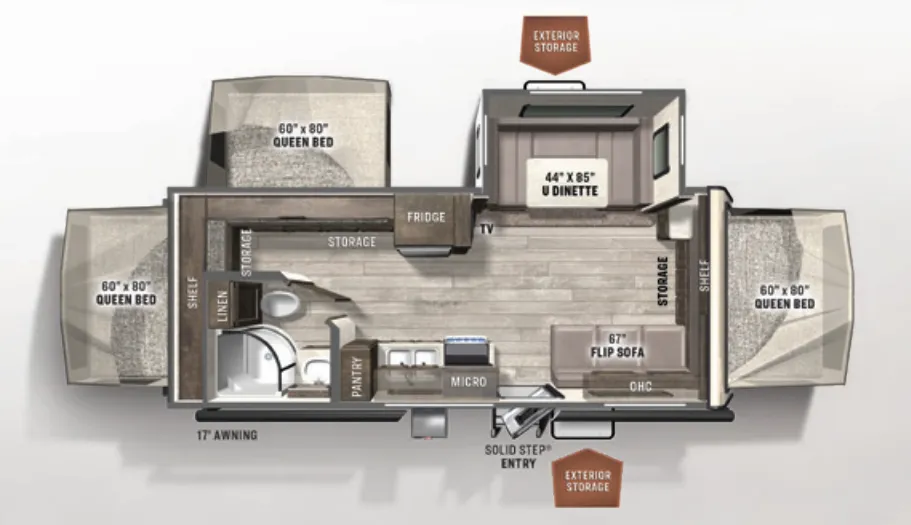 Forest River Rockwood Roo 233S floor plan