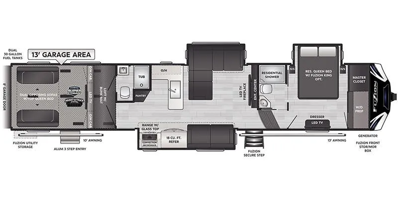 2022 Keystone Fuzion 430 floor plan