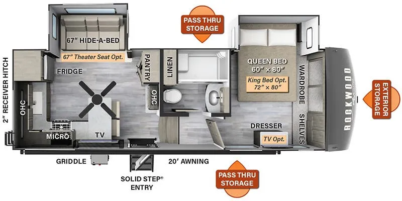 2026 Forest River Rockwood Signature 281RK floor plan
