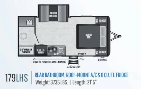 Keystone Hideout LHS 179LHS floor plan