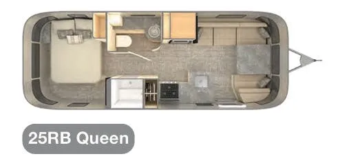 Airstream Flying Cloud 25RB QUEEN floor plan