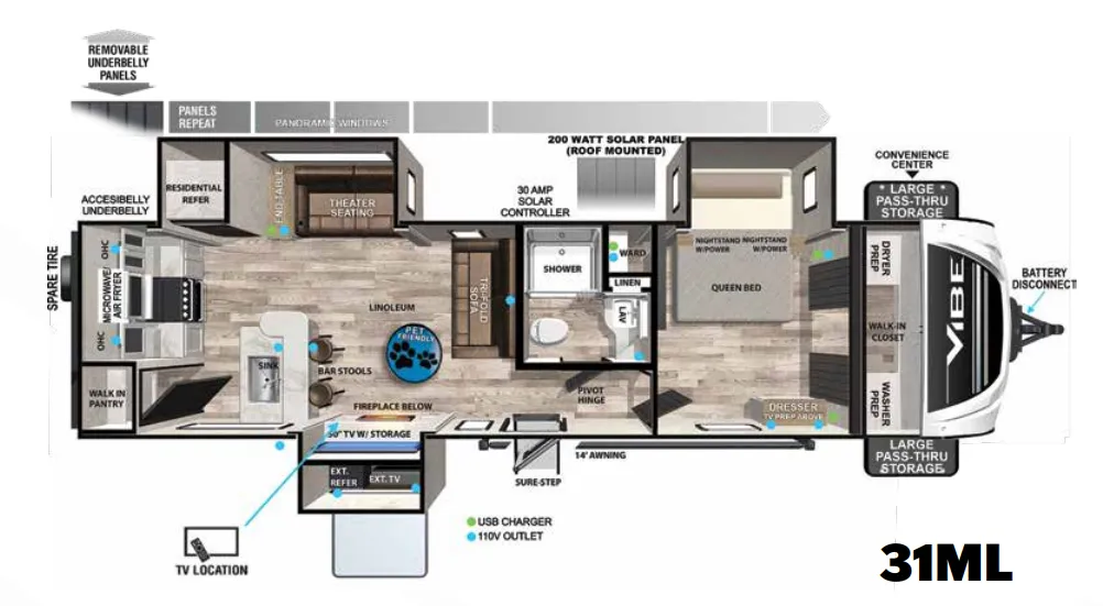 Forest River Vibe 31ML floor plan