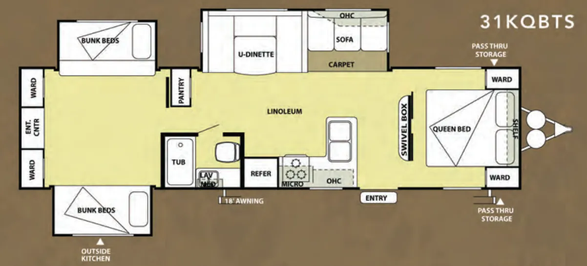 Forest River Salem 31KQBTS floor plan