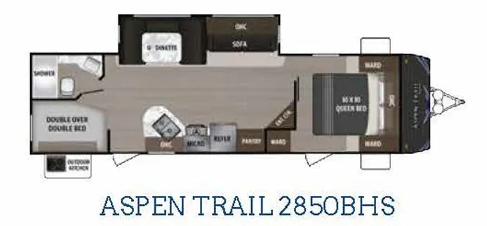 2020 Dutchmen Aspen Trail 2850BHS floor plan
