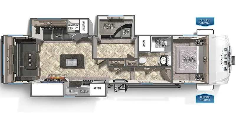 Palomino Puma 315BHTS floor plan