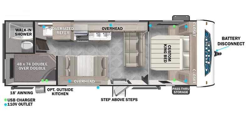 Forest River Salem Cruise Lite 261BHXL floor plan