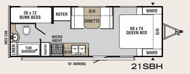 Forest River Viking Saga 21SBH floor plan