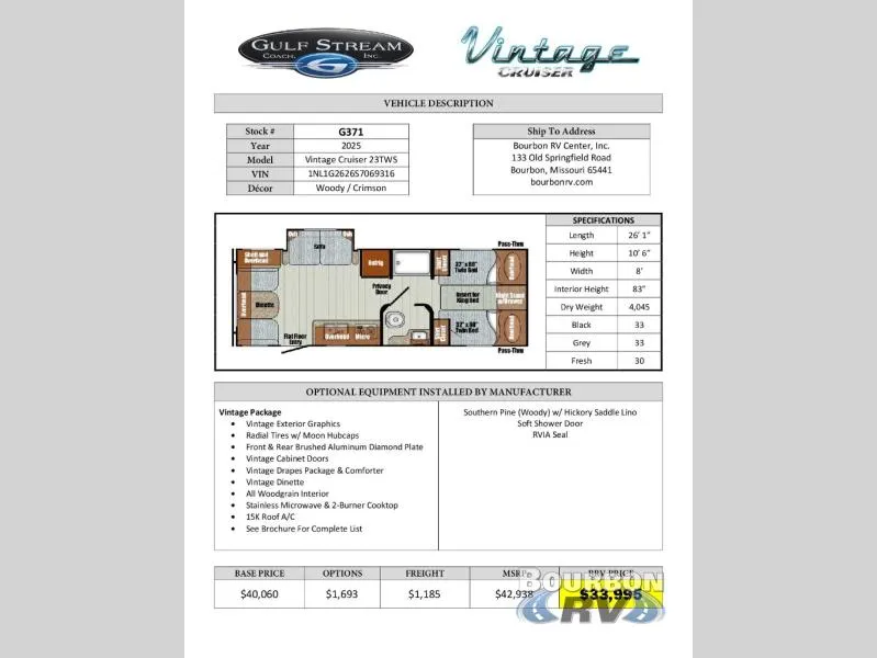 2025 Gulf Stream RV Vintage Cruiser 23TWS - Photo 3