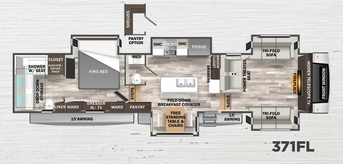 2023 Forest River Cedar Creek 371FL - Floor plan