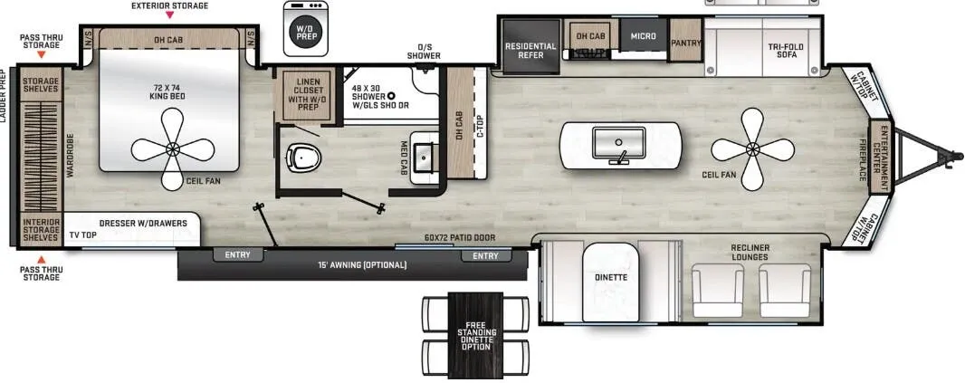 Forest River Aurora 39FLTS floor plan