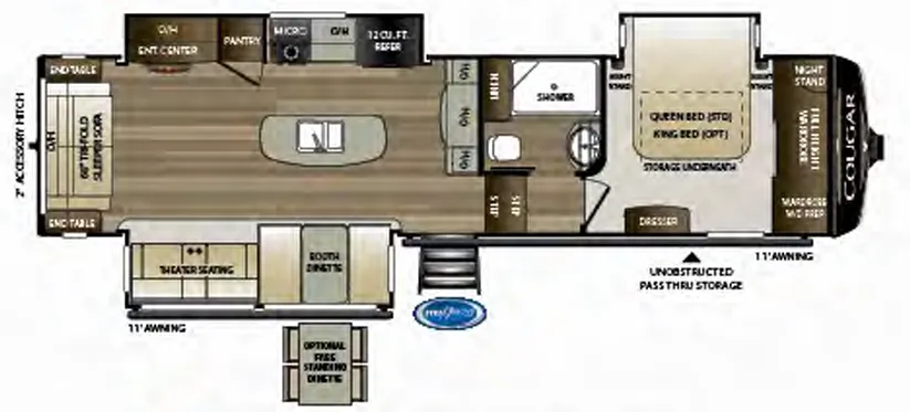 2019 Keystone Cougar 315RLS floor plan