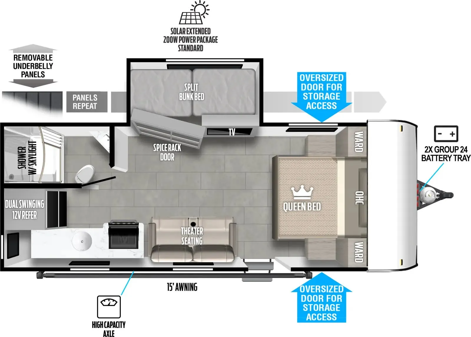 Forest River Salem FSX 162RBS PLATINUM floor plan