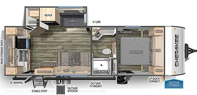 Forest River Cherokee 233MB floor plan