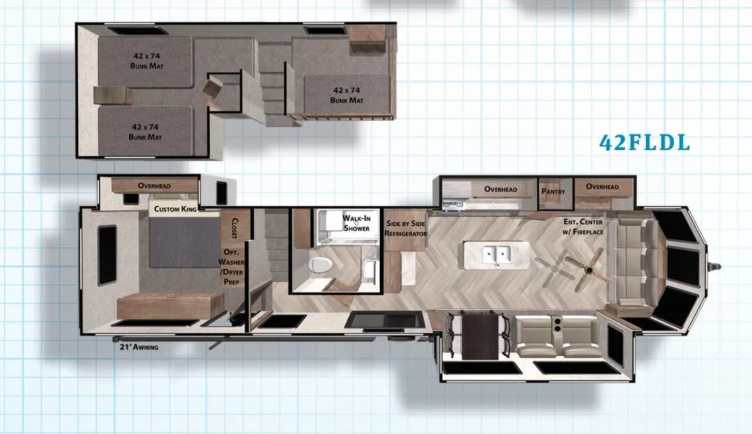 Forest River Salem Grand Villa 42FLDL floor plan
