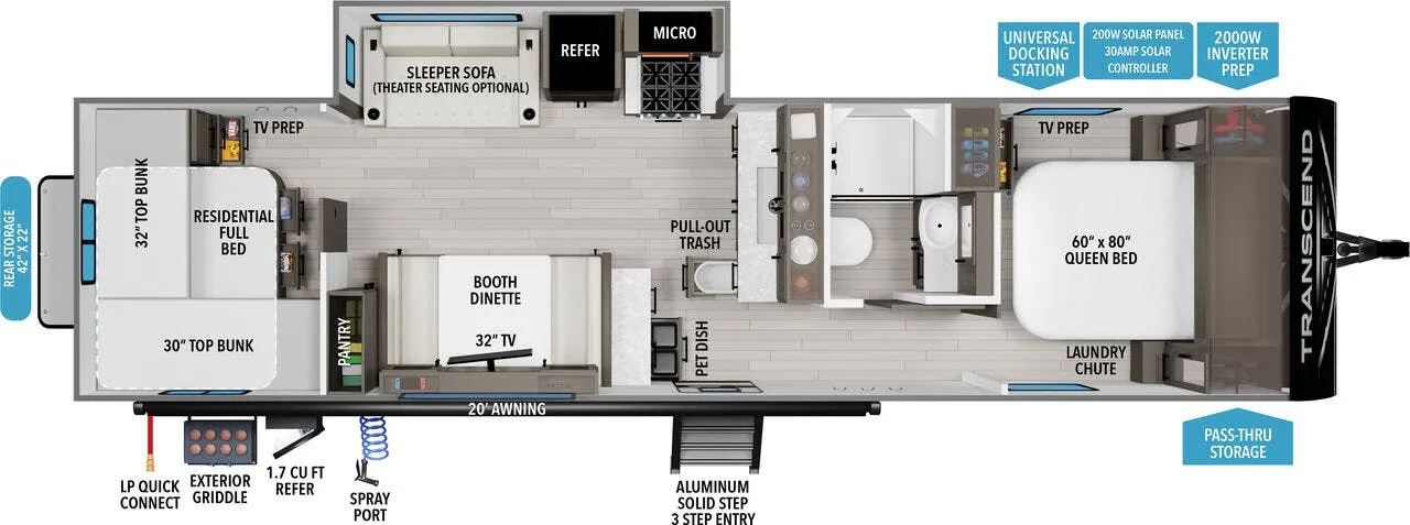 2025 Grand Design Transcend 295QBT - Floor plan