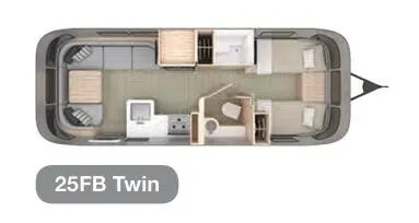 Airstream Globetrotter 25FB Twin floor plan