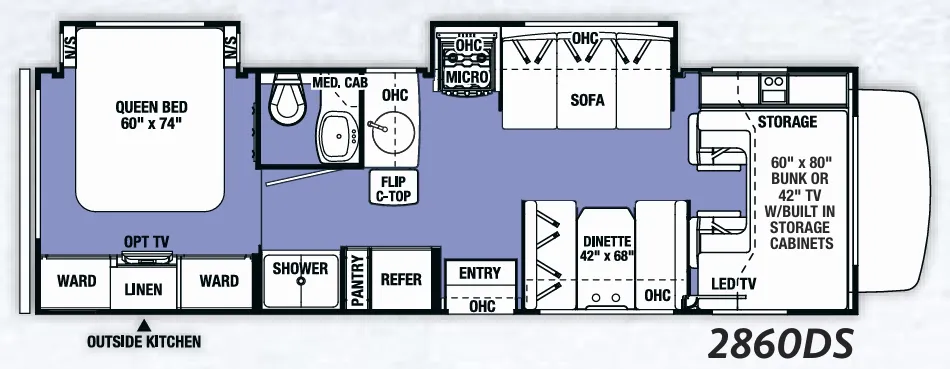 Forest River Sunseeker 2860DS floor plan