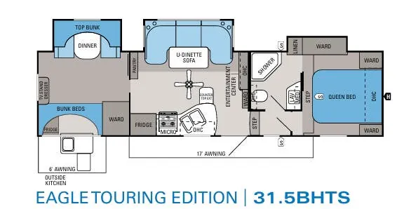 Jayco Eagle Touring Edition 31.5BHTS floor plan