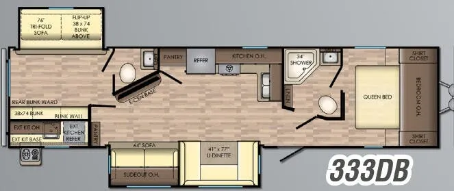 CrossRoads Zinger 333DB floor plan