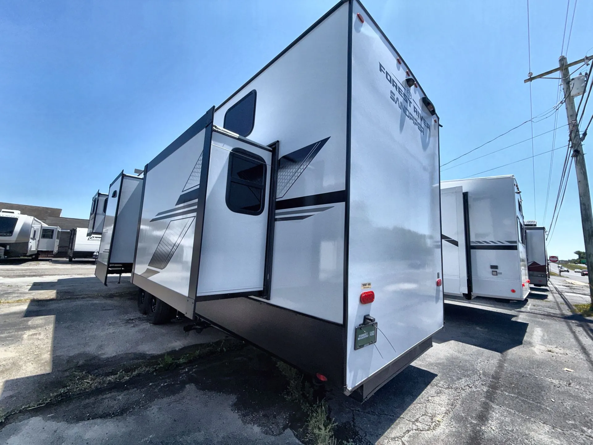 2026 Forest River Sandpiper 3990FL — backside