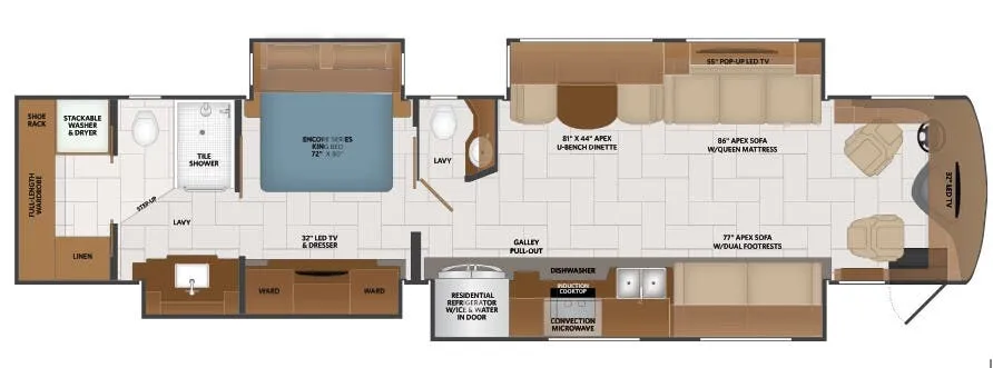 Fleetwood Discovery LXE 44H floor plan