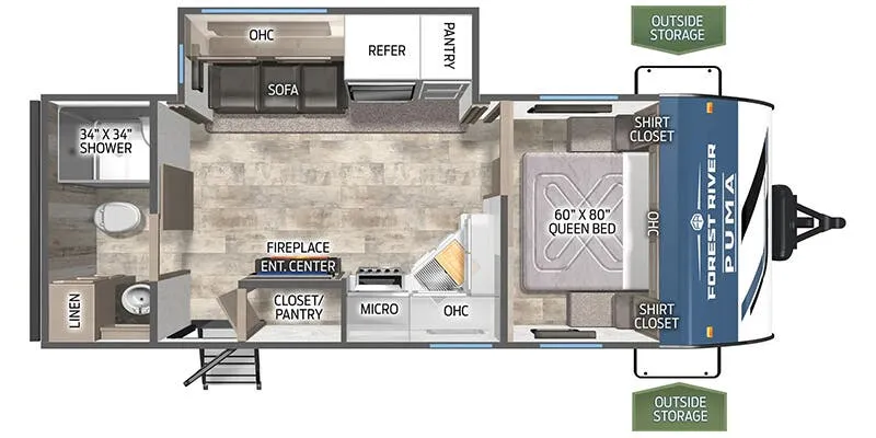 2025 Palomino Puma 229RB - Floor plan