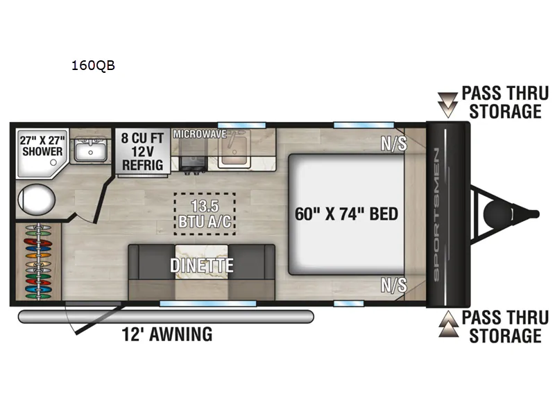 2027 K-Z Sportsmen Classic 160QB — Floor plan