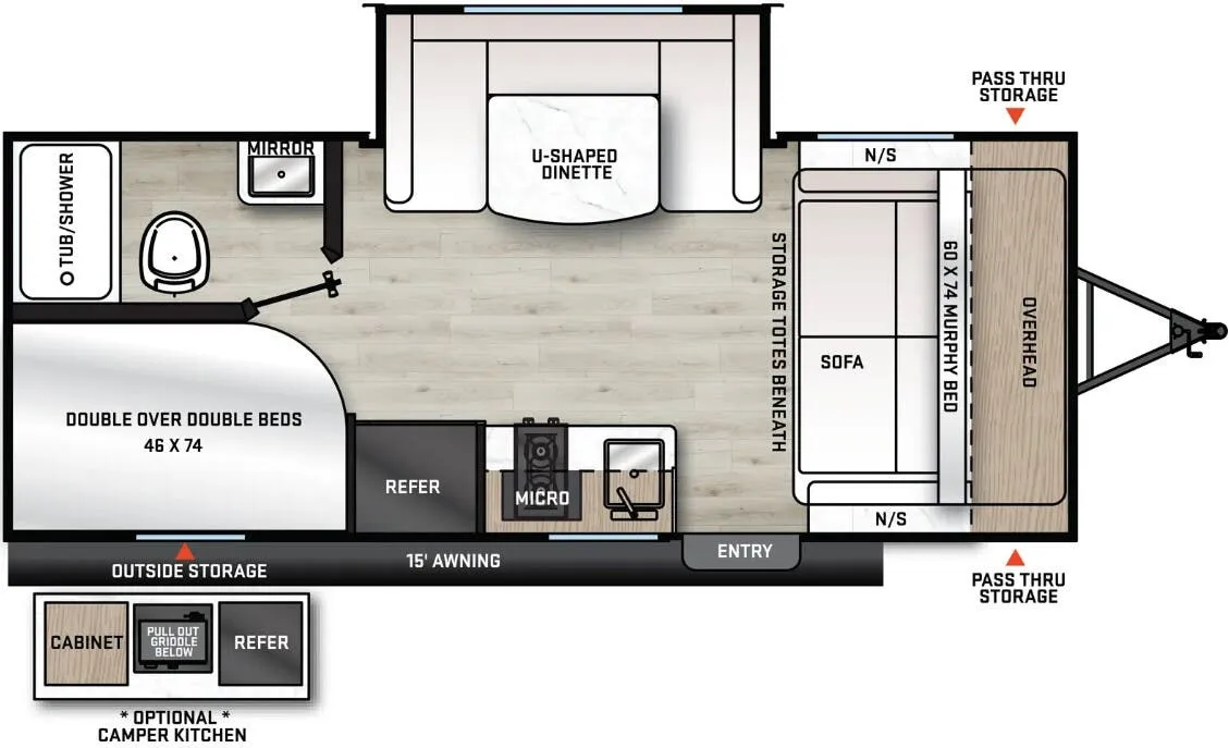 Forest River Aurora Sky 180BHS floor plan