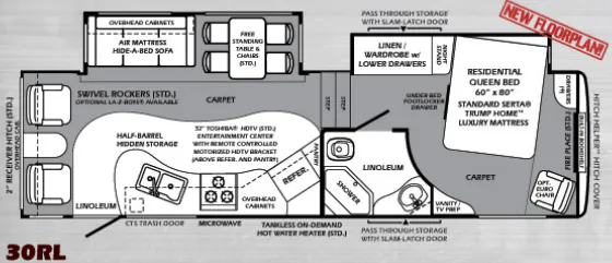 Forest River Wildcat Sterling 30RL floor plan