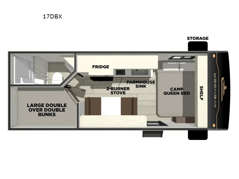 2026 Prime Time Avenger LT 17DBX - Floor plan