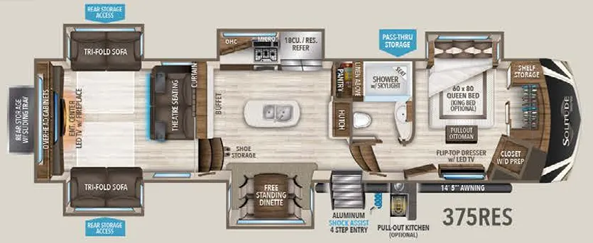 Grand Design Solitude 375RES-R floor plan