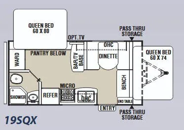Coachmen Freedom Express LTZ 19SQX floor plan