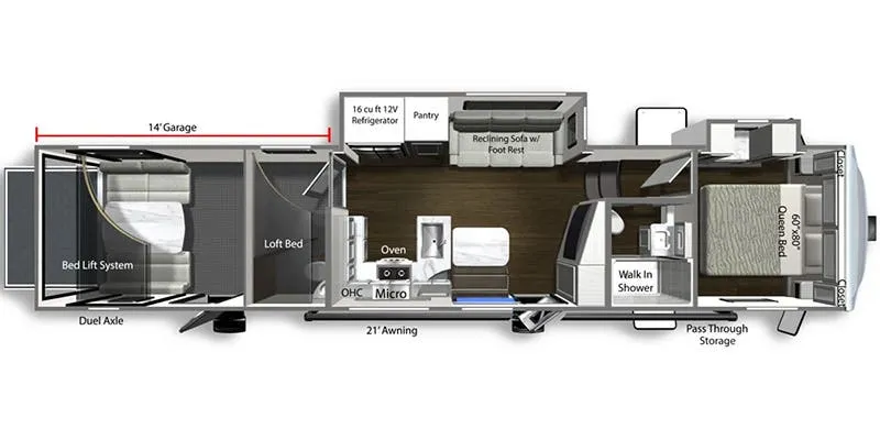 Dutchmen Voltage V Series 3800 floor plan
