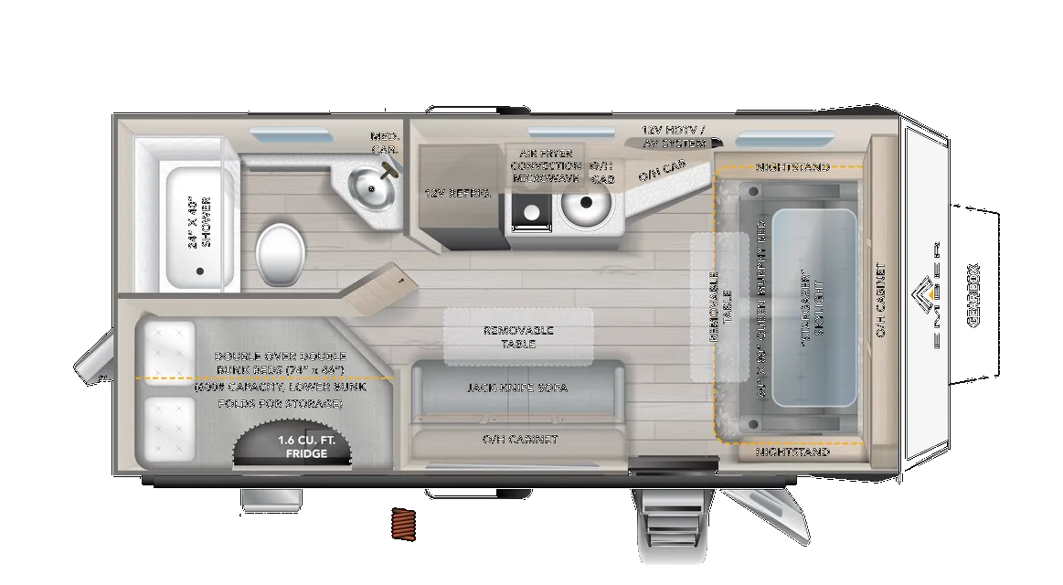 Ember RV Overland 190MDB floor plan