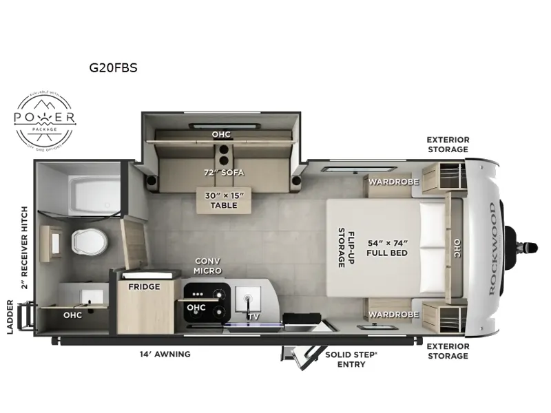 2026 Forest River Rockwood 20FBS floor plan