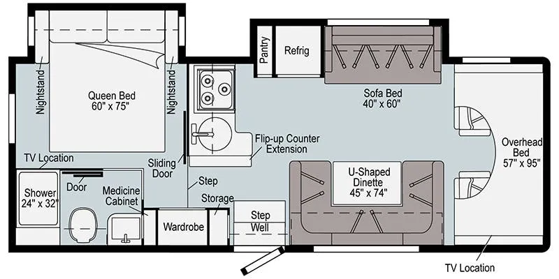 2022 Winnebago Minnie Winnie 26T - Floor plan